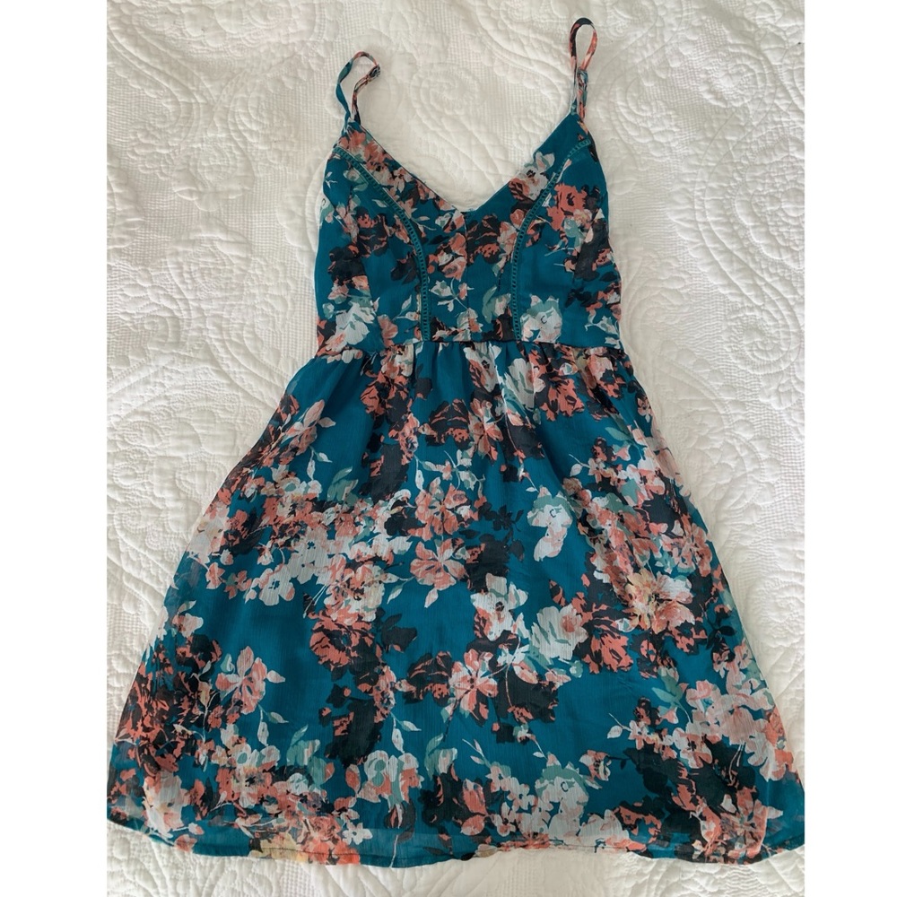 Green & Pink Floral Dress